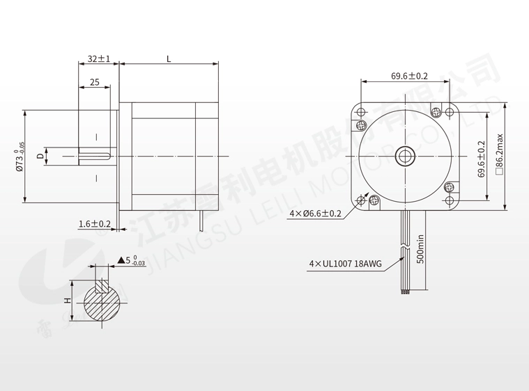 Hybrid Stepper Motor 85BYGH Dimension